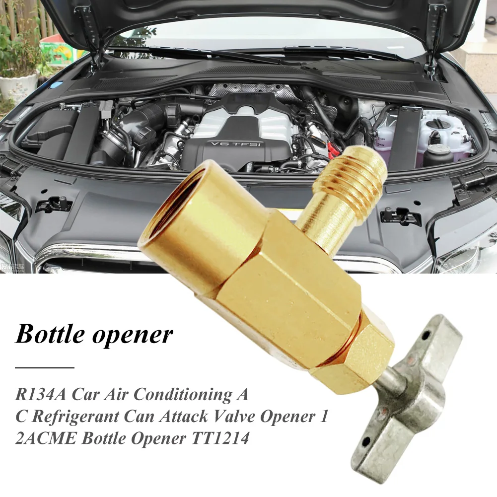 Air Conditioning Refrigerant Bottle Opener European American Products Dedicated 1/2ACME TT1214 R134A Bottle Opener