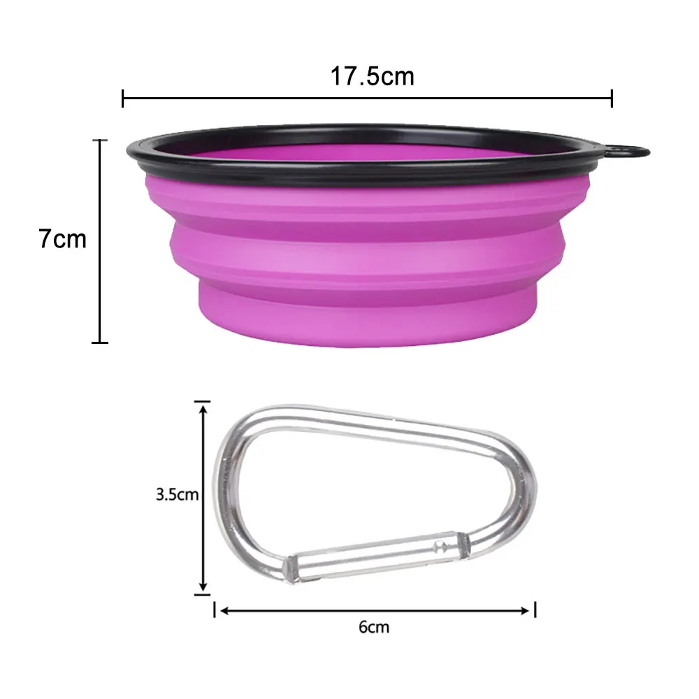 Silicone World 1000ML Collapsible Silicone Pet Bowls Outdoor Travel Portable Pet Dog Food Basin Food Container Feeder Bowl Dish