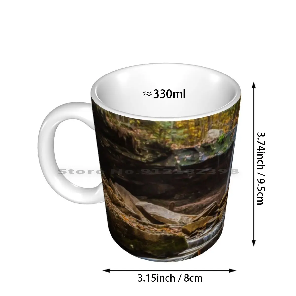 Oneida Falls , Ricketts Glen State Park , Pennsylvania Ceramic Mugs Coffee Cups Milk Tea Mug Waterfall Cascade Falls Autumn