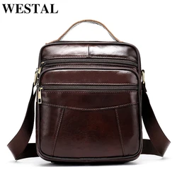 WESTAL men's shoulder bag leather bag fashion messenger bags flap zipper designer male solid crossbody handbags drop ship 8318