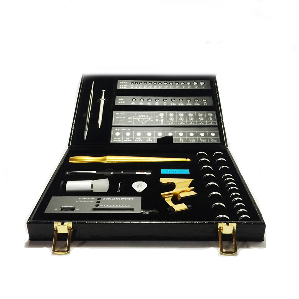 Diamond Detection Box Tester Waist Mirror Ring Stick Tools Set For Diy Jewelry Making