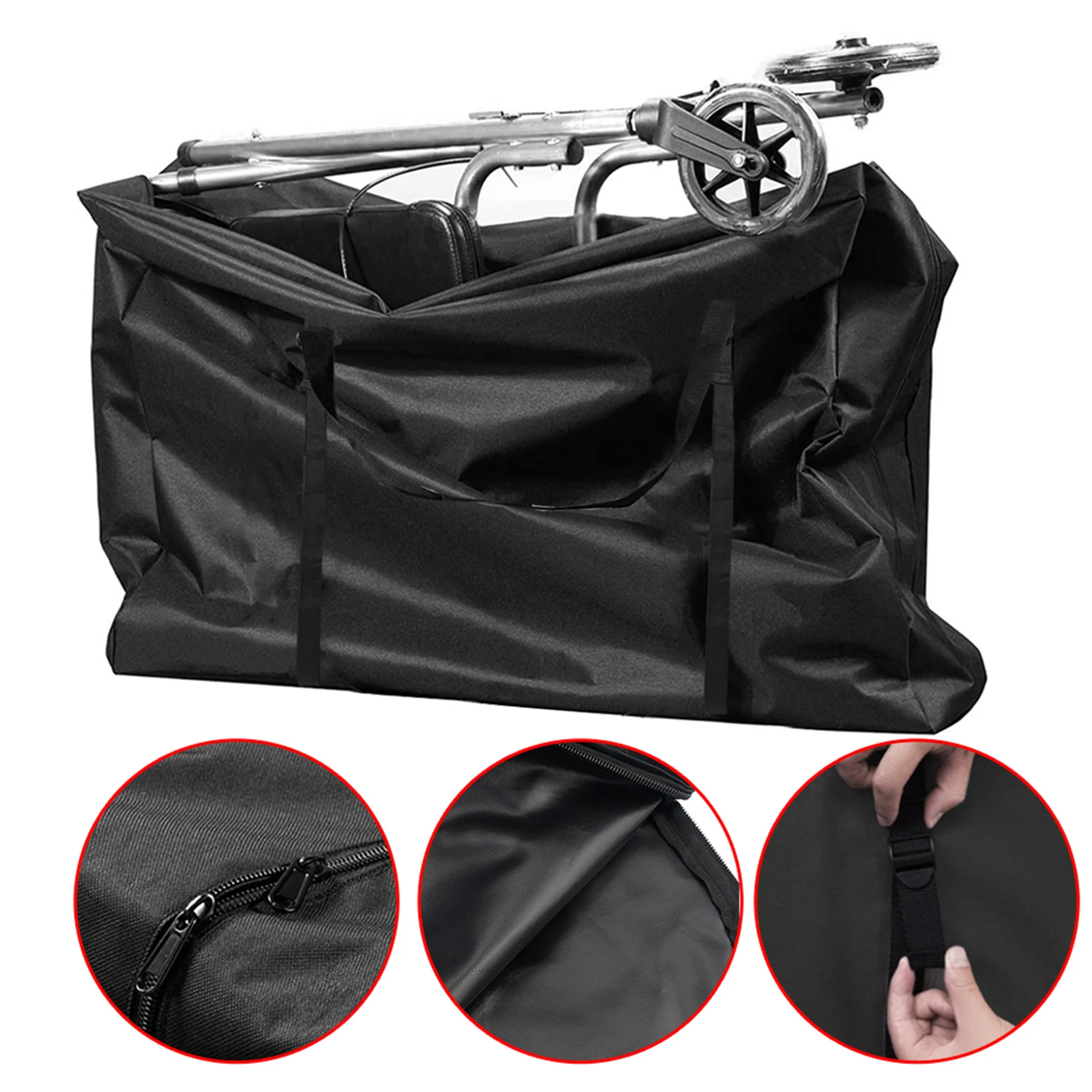 Heavy Duty Folding Chair Storage Bag L-shaped Double Zipper Bag For Lounge Transport Chair