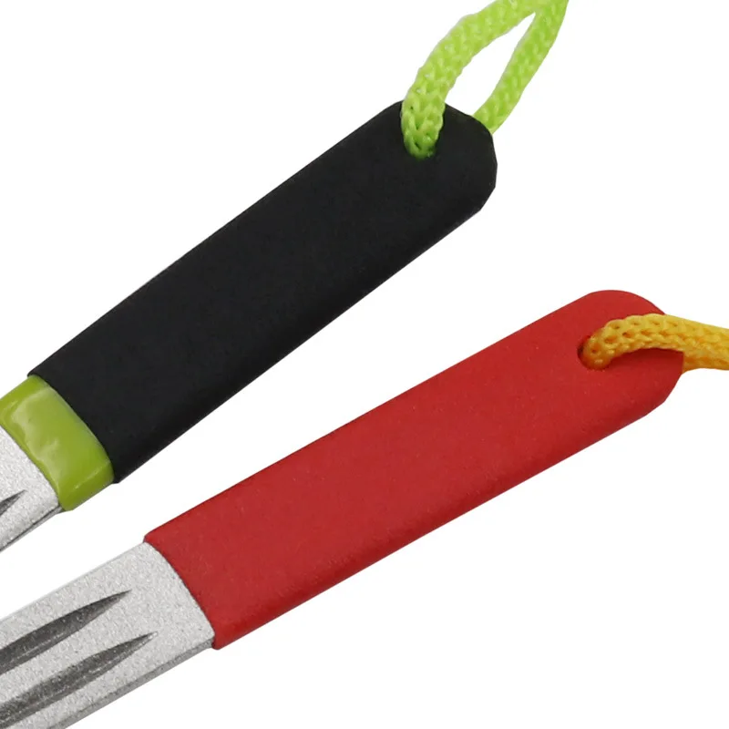 Afilador de cuchillos de doble cara, herramienta de afilado de diamante, accesorio de pesca, 1 Uds.