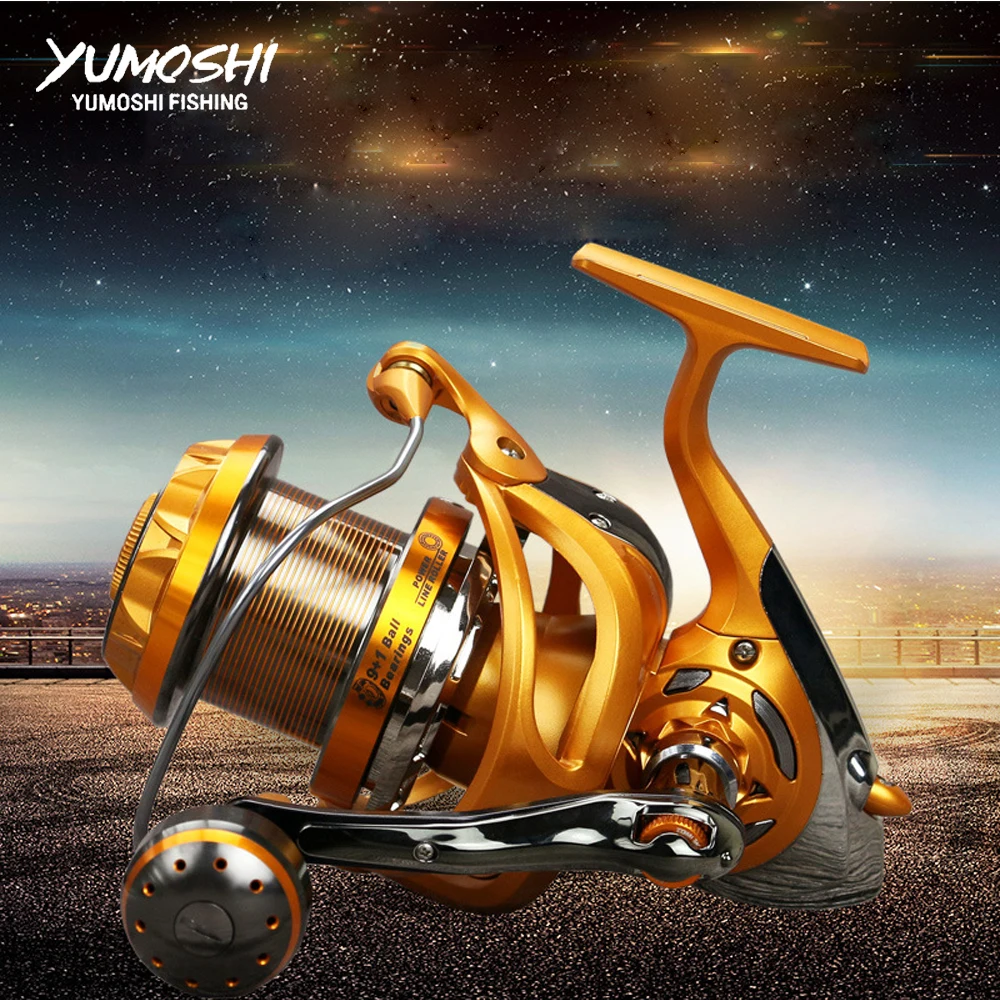 

yumoshi wheel New Dual BrakeFishing Reel Carp Fishing reels Spinning Reel Spinning wheel type boat fishing wheel WF