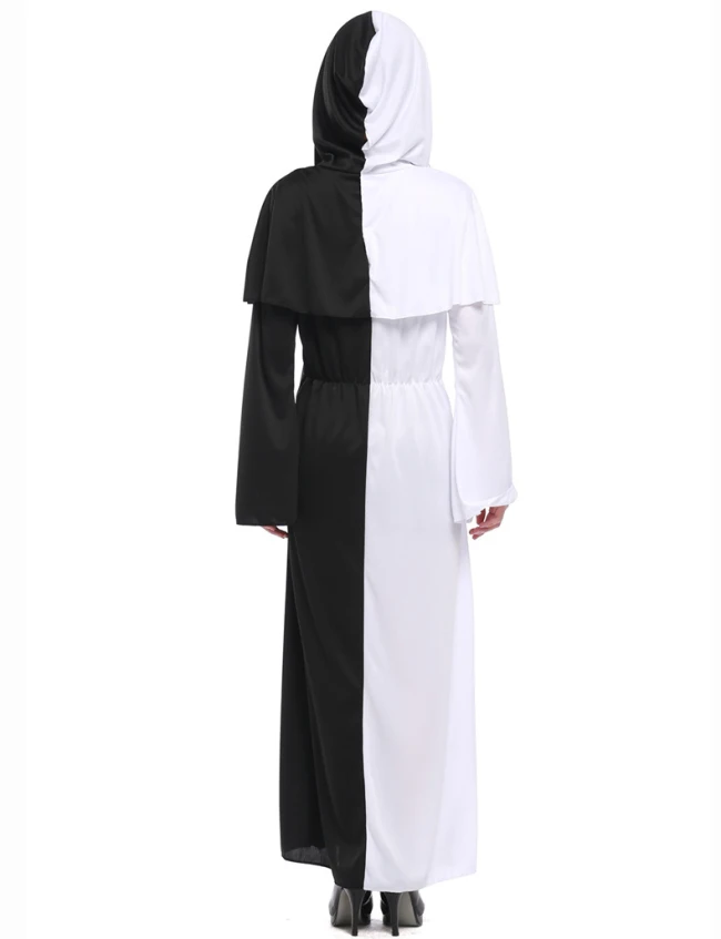 Trajes de Halloween para Homens e Mulheres, Terror Adulto, Preto, Branco, Zumbi, Fantasma, Traje Espectro, Veste Cosplay, Roupas