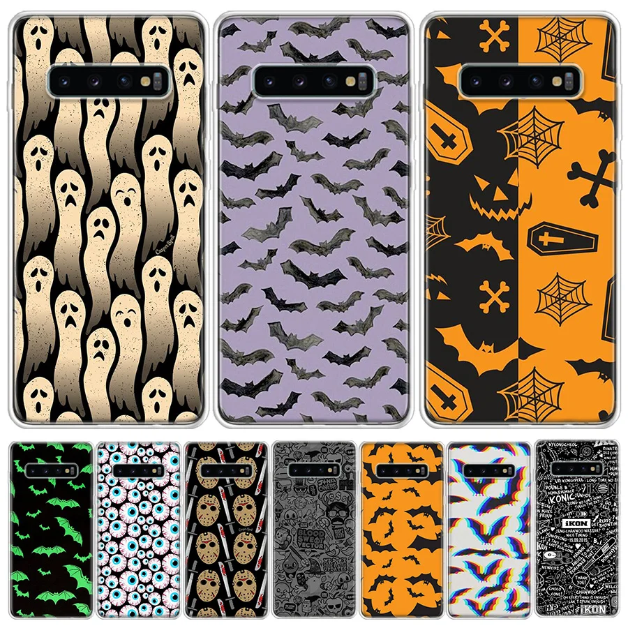 Bat Skeleton Halloween pattern Phone Case For Samsung Note 20 Ultra 10 Lite 9 8 Galaxy A9 A8 A7 A6 J8 J6 J4 Plus A90 5G A80 A81