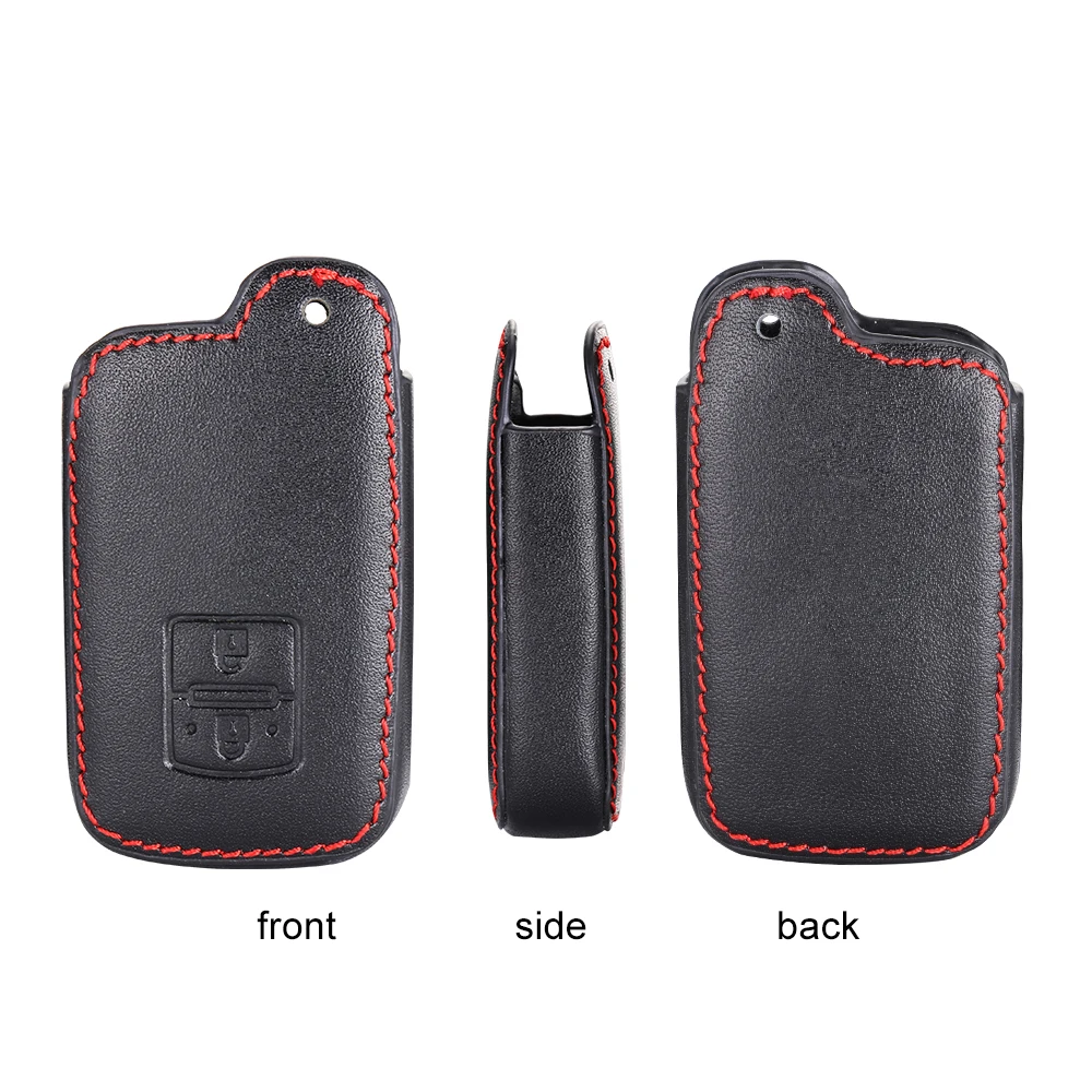 Leather Car Key Case For Toyota Auris Camry RAV4 Avalon Yaris Verso 2012-2018 2 Buttons Keyless Remote Fob Prot Buttons Keychain