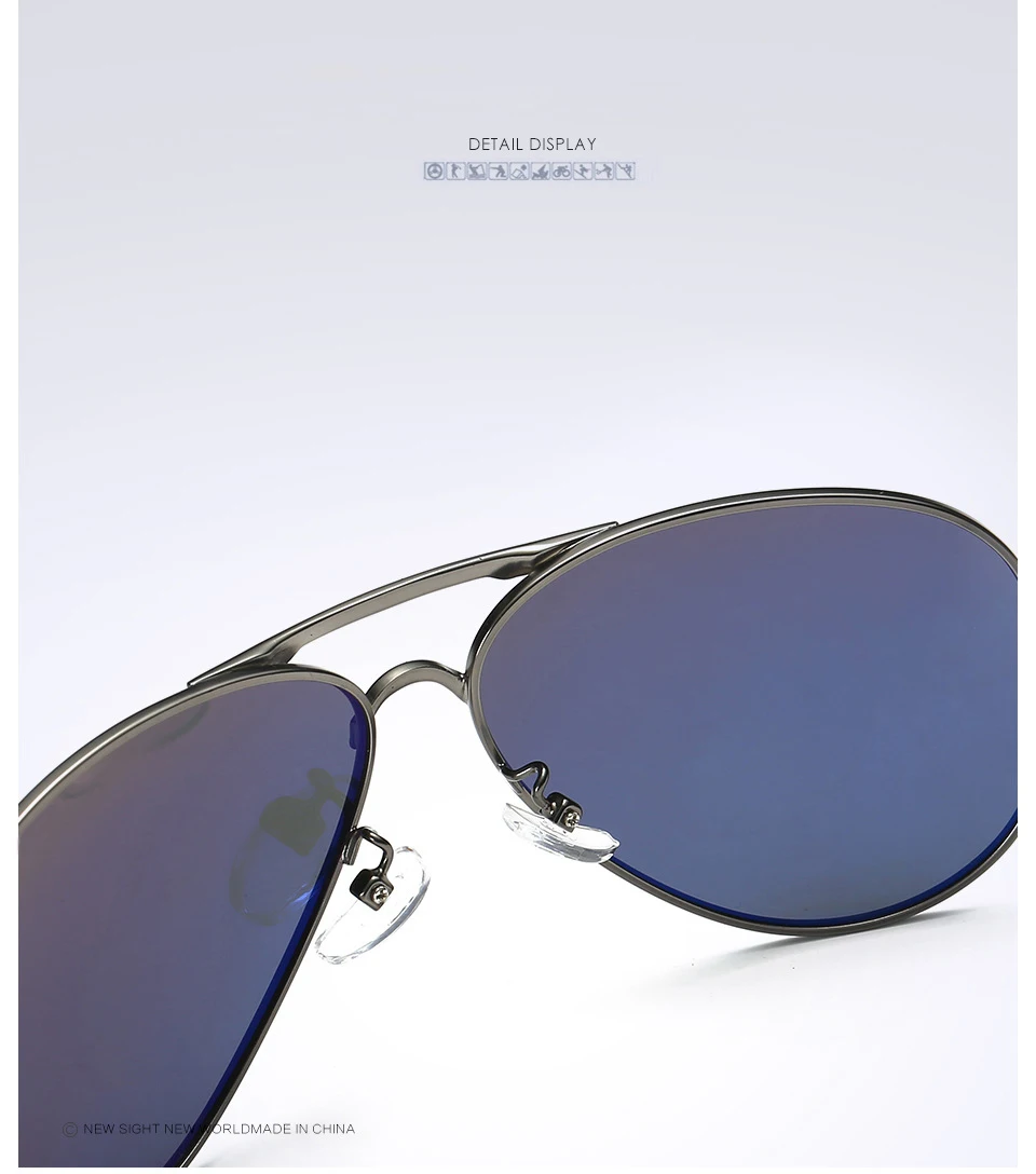 Neue Design Outdoor Sport Pilot Polarisierte Sonnenbrille Männer Frauen Anti-Glare Fahren Gläser Trendy Shades Spiegel Objektiv sonnenbrille – Detail 24
