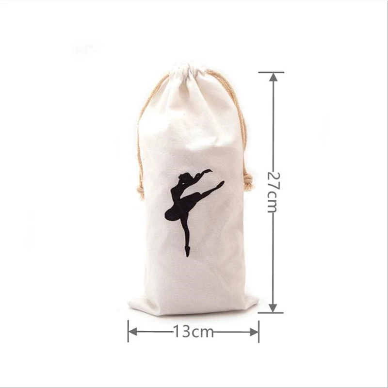 Ruoru Drawstring Ballet Dance Bag White Color Ballet Bag for Girls Ballerina Pointe Shoes Bags Ballet Dance Accessories