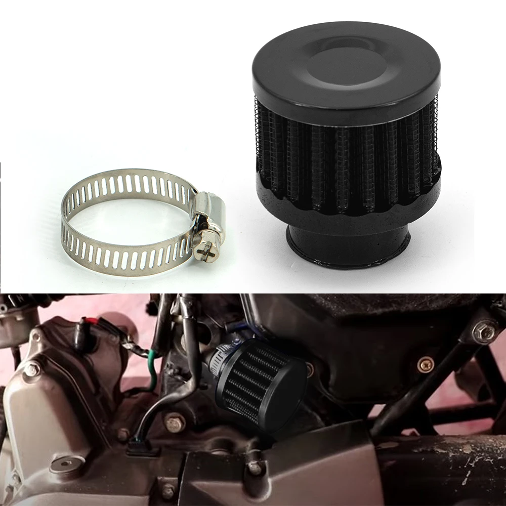 25mm Car Motorcycle Air Filter Clip-On Auto Round Conical Cold Air Intake Filter Kit Vent Crankcase Breather Part Auto Accessory