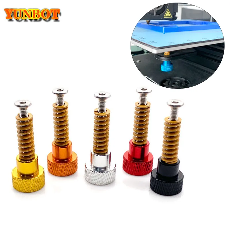 3d Printer Parts M3*30 Screw Hot Bed Spring Leveling Kit 4* Adjustment Nut+4*Springs+4*M3 Screw Heatbed Kit For 3D Printer