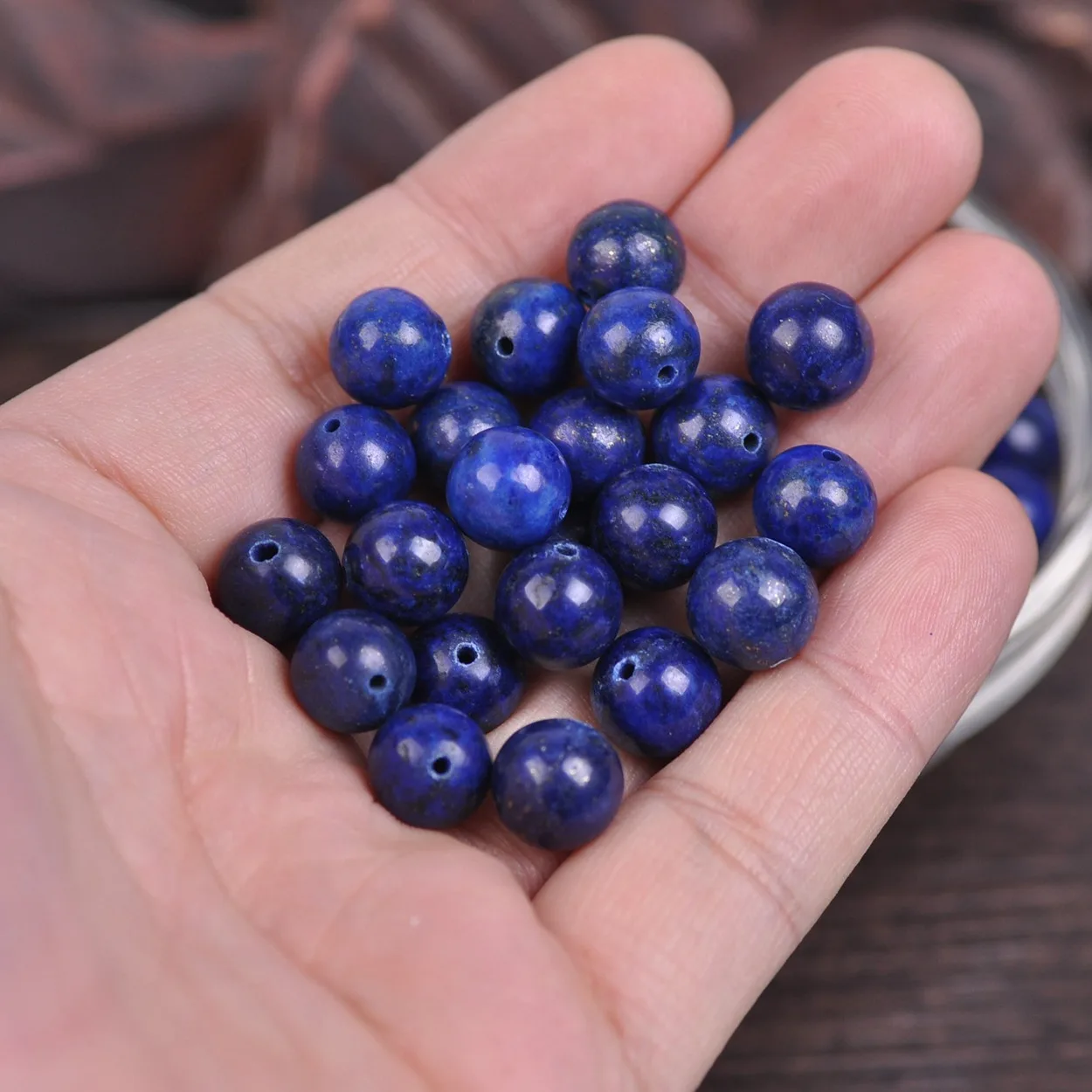 4mm 6mm 8mm 10mm 12mm 14mm Round Natural Lapis Lazuli Stone Loose Beads Lot For Jewelry Making DIY Crafts Findings