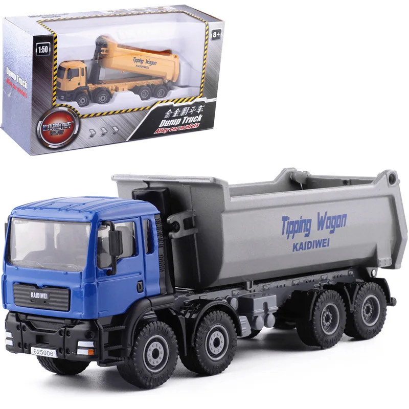 High-quality 1:50 alloy dump truck model,high-simulation alloy dump truck gift,original packaging,free shipping