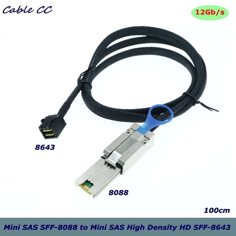 

External Mini SAS SFF-8088 to Mini SAS high-density HD SFF-8643 data server hard drive RAID cable best quality