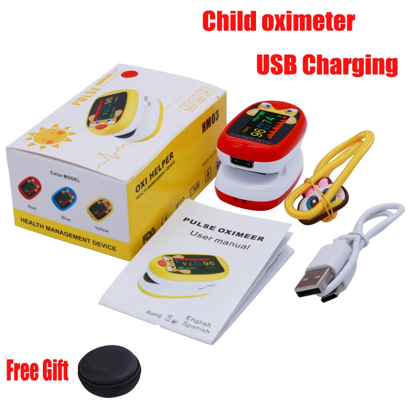 Medical Child Baby Kids Pulse Oximeter Fingertrip Mini SpO2 Blood Oxygen Saturation Monitor Heart Rate Infant Measuring Meter PR