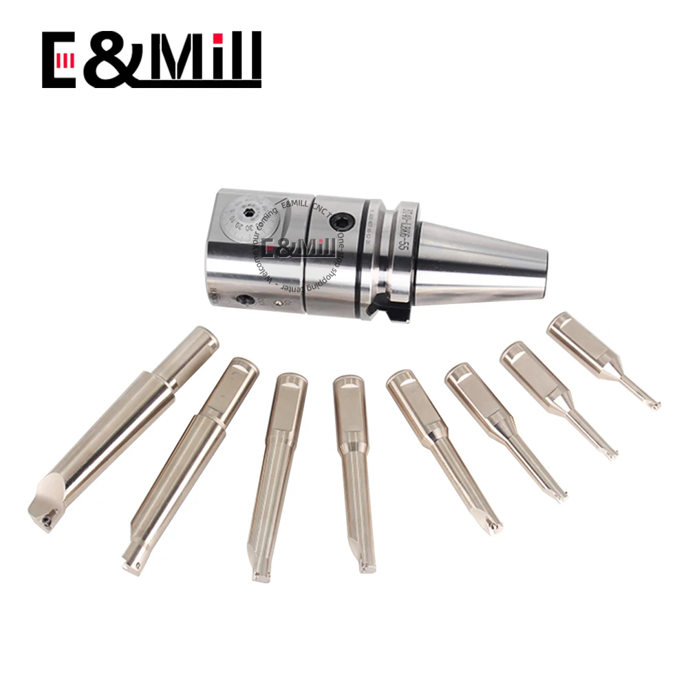 NBJ16 Fine Boring head BT30 BT40 NT30 NT40 MT4 MT5 MT6 SK30 SK40 CAT40 R8 C20 CAT40 BT50 NT50 Tool Holder + 8pcs boring tool rod