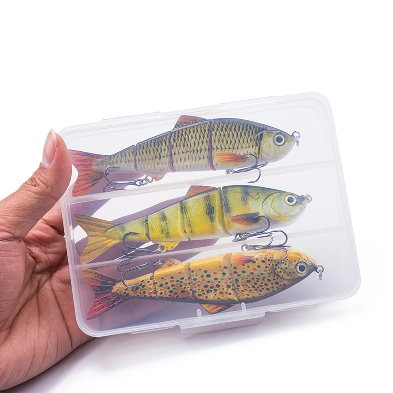 Frei kombinierbares Set 125mm/17g Mehrteilige Schwimmköder 4-Segment-Wobbler Angelköder-Set Crankbait-Köder Harter Kunstköder