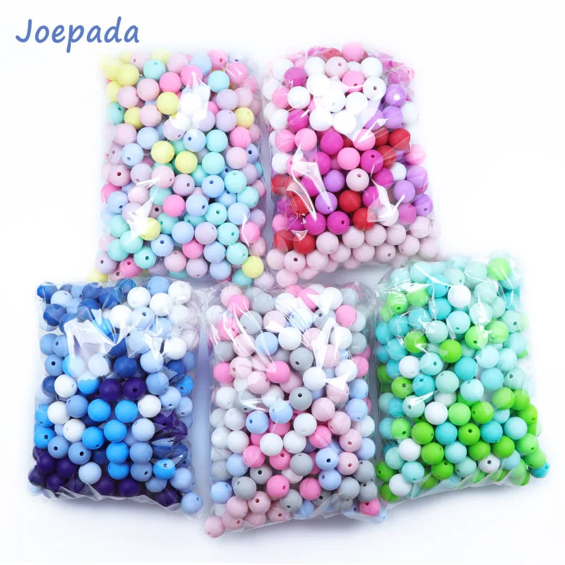 Joepeada 300 개/몫 12 미리메터 라운드 실리콘 젖니 비즈 식품 학년 실리콘 설치류 DIY 아기 젖니 목걸이 아기 Teether