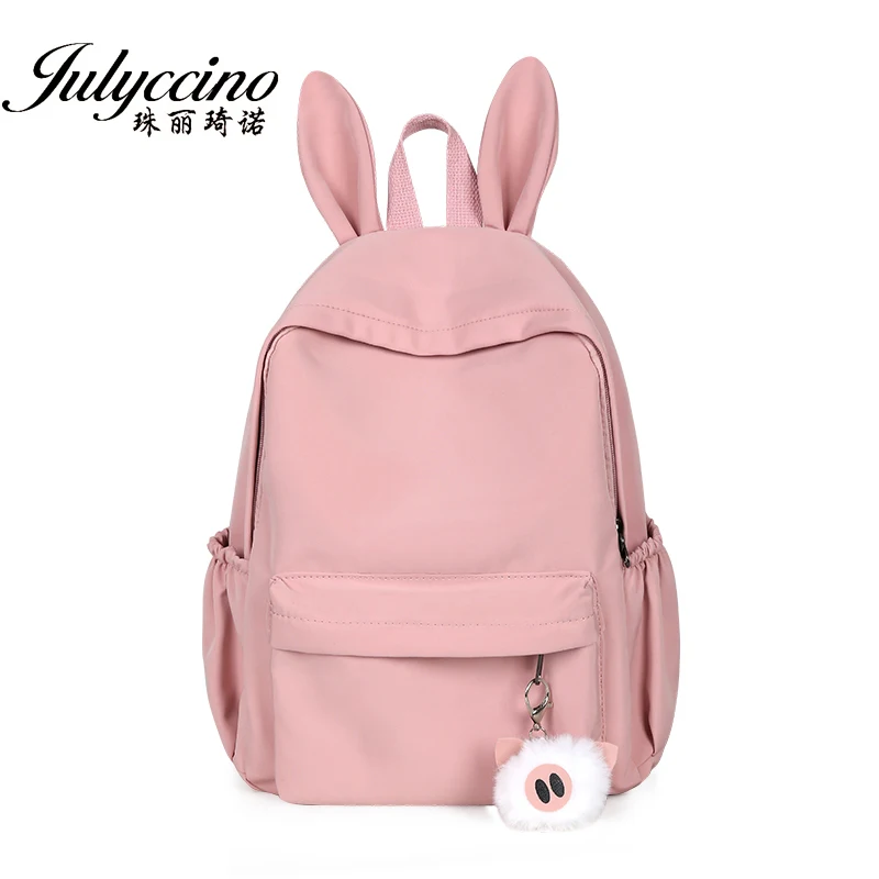 JULYCCINO Waterproof Oxford Women Backpack for School Teenagers Girl Cute Rabbit Backpack Female School Bag Ladies Mochilas