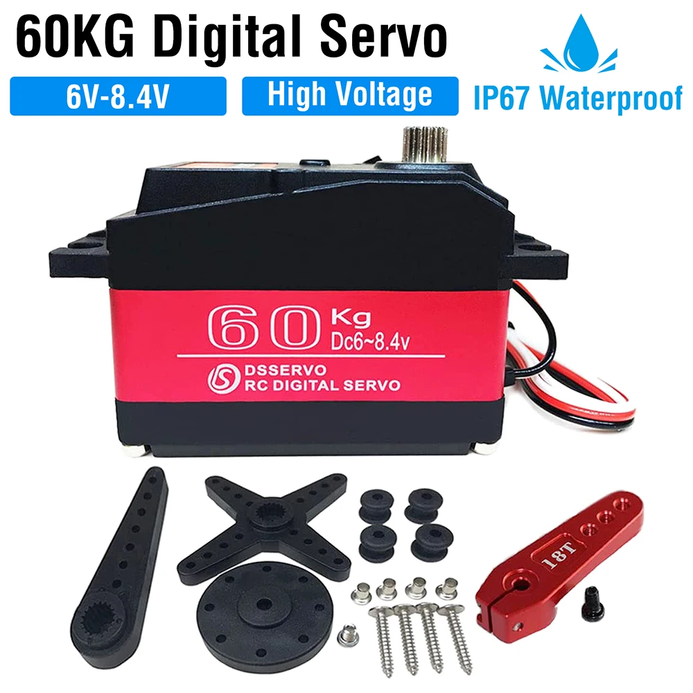 

DS5160 ssg 60KG Digital Servo 8.4V High Voltage Metal Gear Large Torque High Speed Waterproof 1/5 Baja Servos 180/270 Degrees