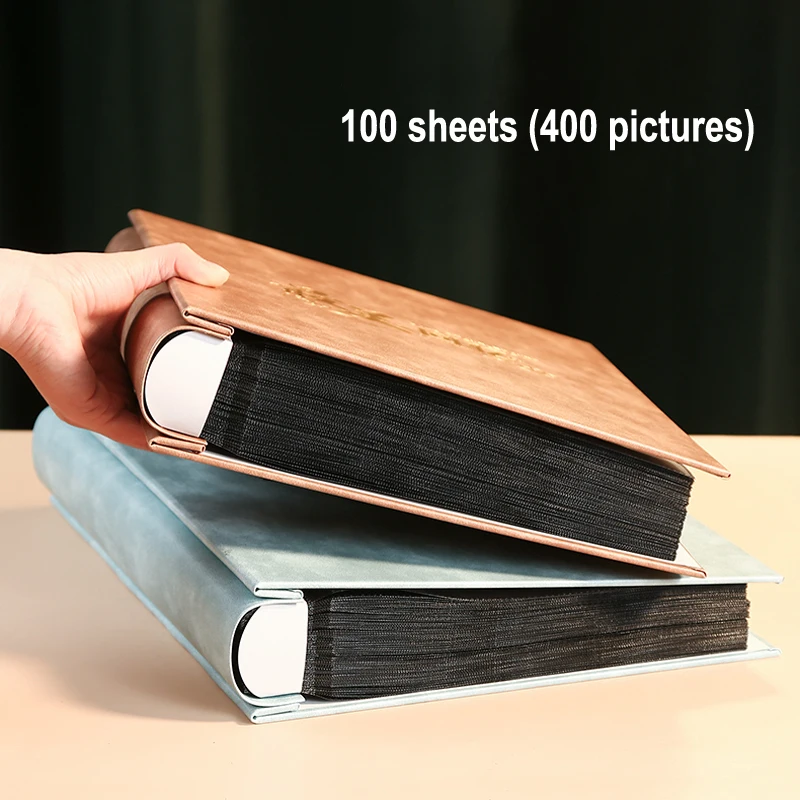 7 Inch Foto 400 Pocket Photo Album PU Leather Cover Large Capacity Family Children Baby Growth Wedding Memory Insert Albums