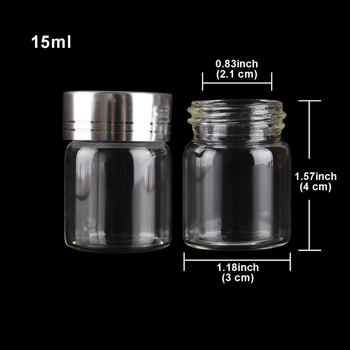 5pcs 15ml 30*40mm Perfume Bottle with Silver Caps Potion bottles Glass Jars Glass bottle Perfume Bottle For Wedding Favors