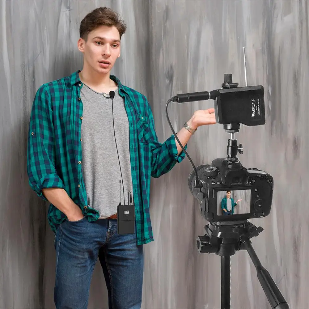 فيفين 20 قناة UHF1/4 ''بوصة إخراج ميكروفون لاسلكي مع lavalier وسماعة ميكروفون دعوى لمكبر الصوت كاميرا هاتف خلوي K037B