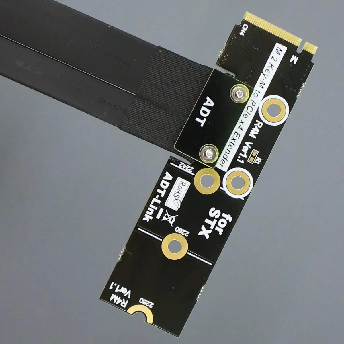 Imagem -04 - Riser M.2 Ngff Nvme Stx Placa Mãe Placas Gráficas Cabo de Extensão Pci-e X16 m2 a 90 Graus Pcie 3.0 16x Jumper