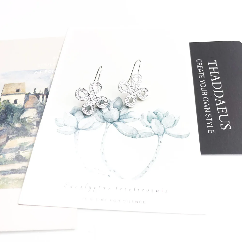 Ohrringe mit Schleifenknoten, brandneu, europäischer Stil, edler Liebesschmuck für Frauen, romantisches Geschenk aus 925er Sterlingsilber. – Detail 7