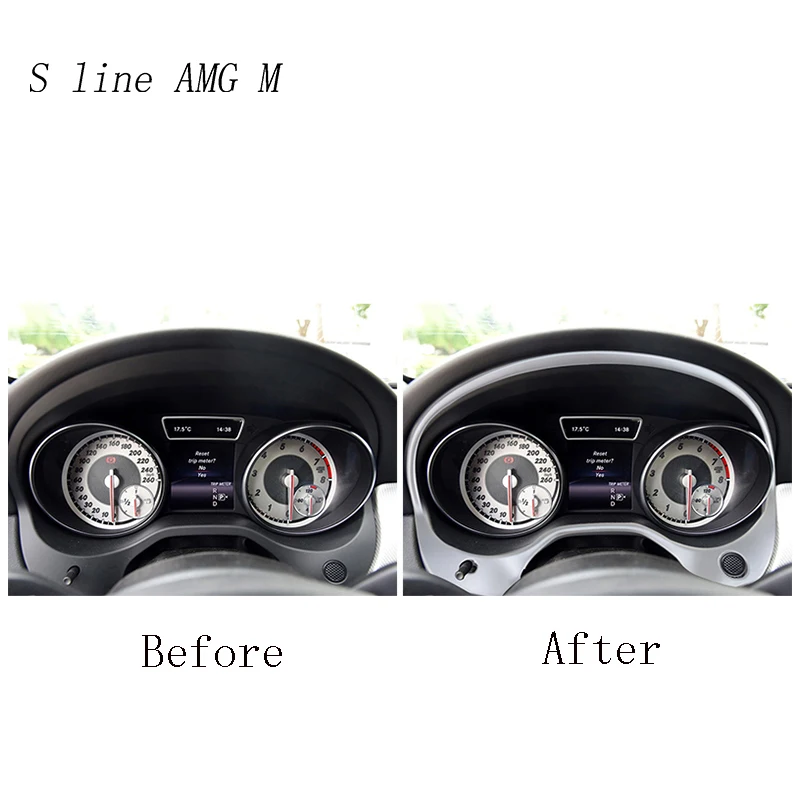 For Mercedes Benz GLA X156 Interior Instrument Dashboard Panel steering wheel Cover Stickers Trim Bezel Strip Molding Garnish