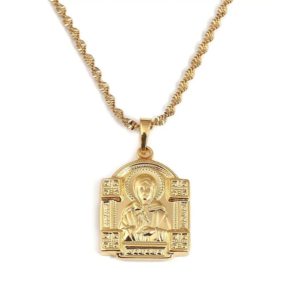 Blessed Matrona of Moscow Pendant Necklace Gold Color Catholicism Orthodox Church Jewelry