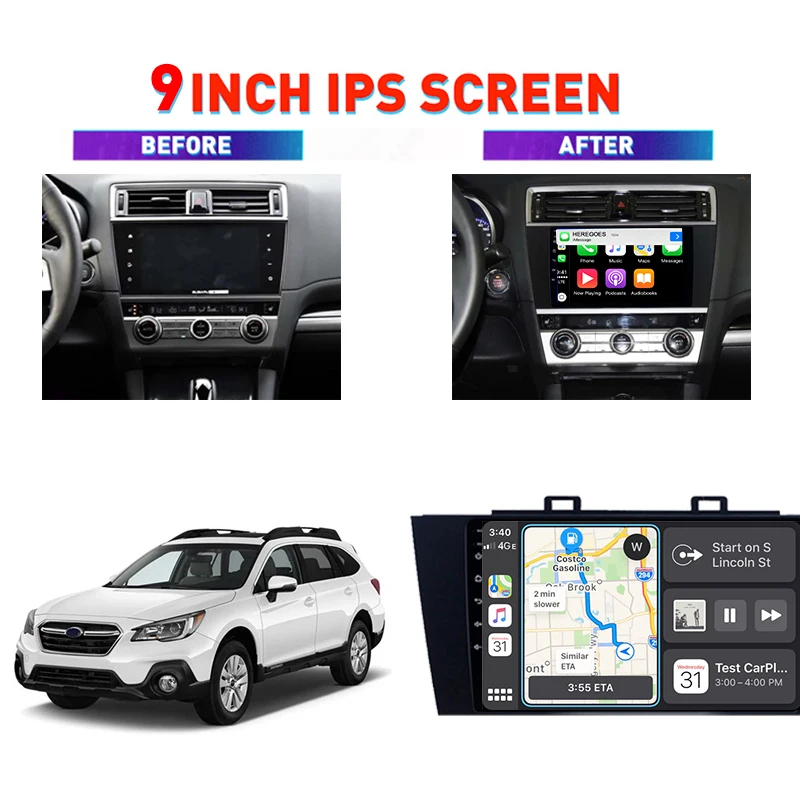 Carplay DSP Android 12.0 Car Multimedia Player For Subaru Outback 5 2014-2018 Legacy 6 2014-2017 4G+Wifi Radio GPS 2din 128G