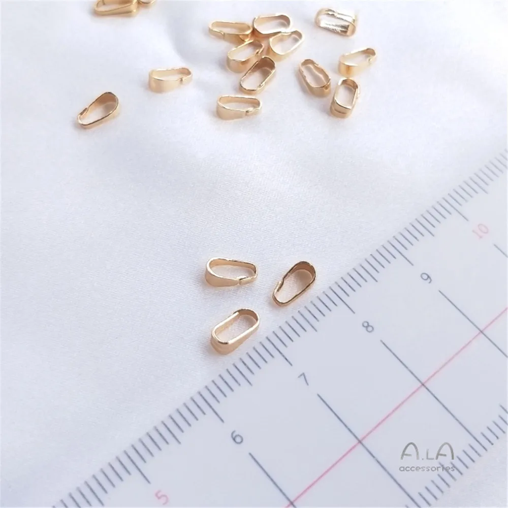 10pcs 6x3mm14K Gold Plated Melon seed buckle pendant head chain link hook diy accessories