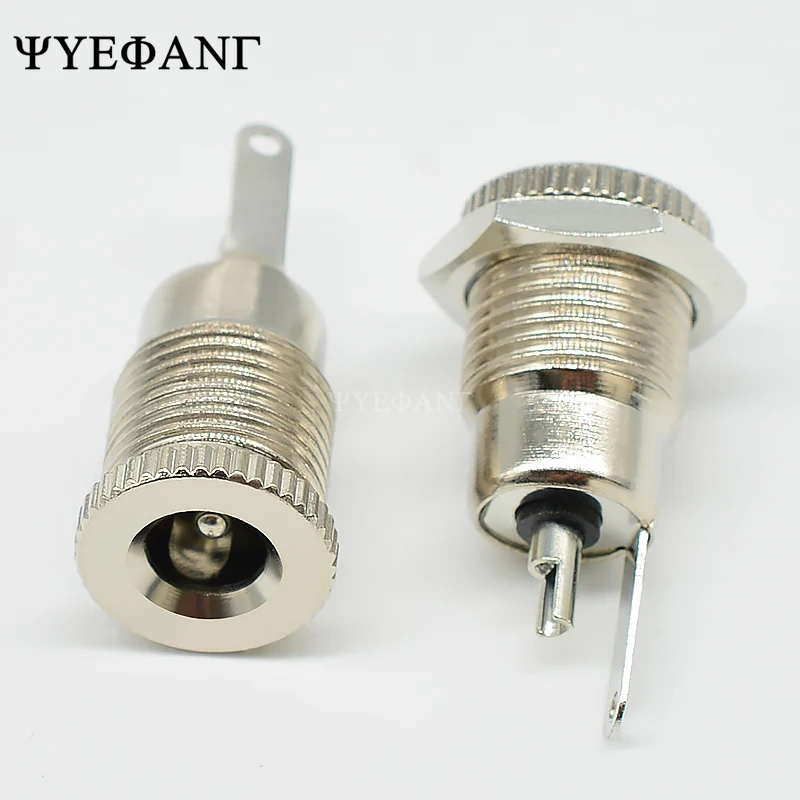 5pcs DC-099 5.5mm X 2.1mm 2.5mm DC Power Jack Socket Female Panel Mount Connector Metal DC099 Open Hole 11MM 5.5*2.1 5.5*2.5