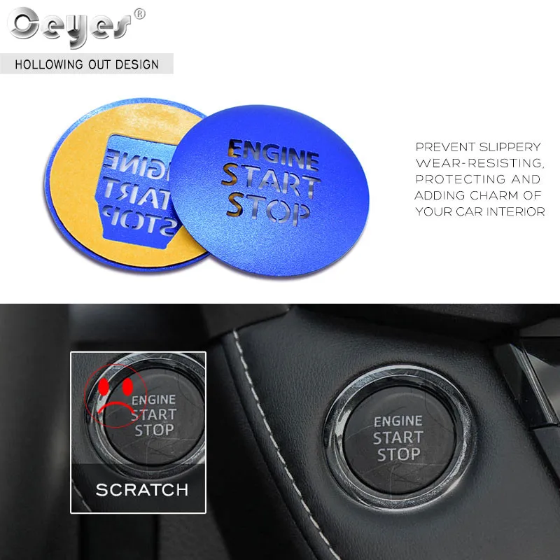 Ceyes 1PC Car Styling Engine Start Stop Ignition Switch Button Ring Case For Toyota Camry Corolla C HR Yaris Accessories Sticker