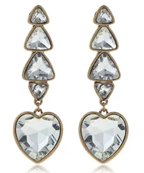 YaYi Jewelry Fashion BOHO White Glass Crystal Rhinestone Dangle Women Ancient Gold Color Wear Ear Band Long Tassel Earrings