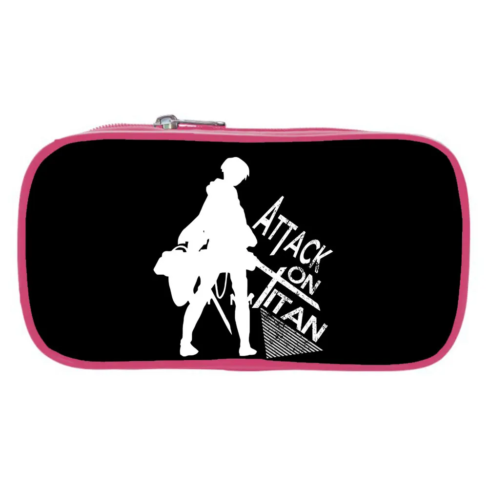 

NEW Attack on Titan Pencil Case Anime Game Makeup Bag Zipper Pouch Students Cartoon Stationery Pouch