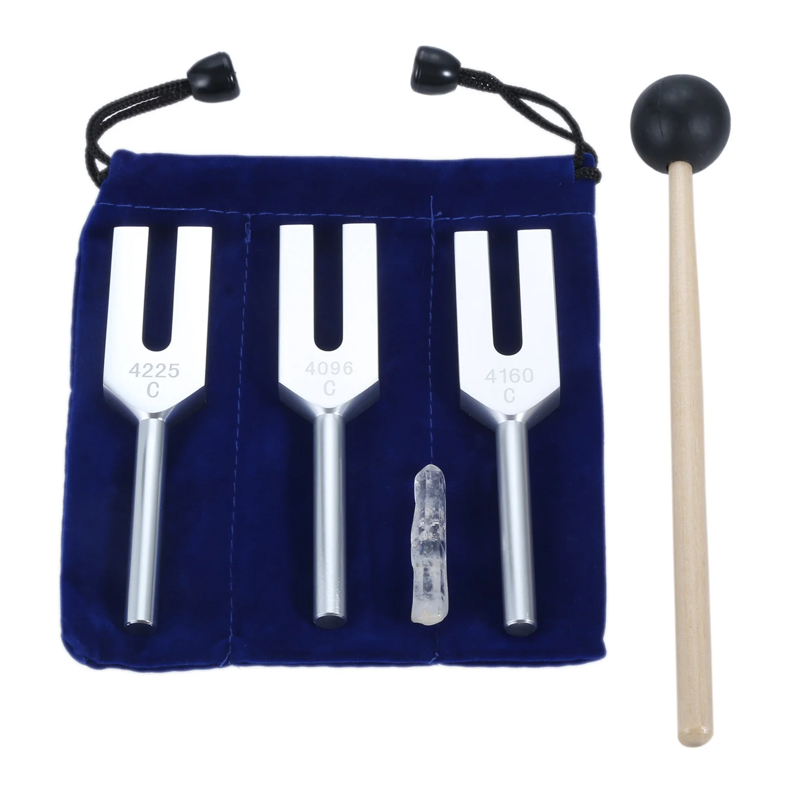 4pcs Angel Tuning Forks 4096 Hz/4160 Hz/4225 Hz +Silicone Hammer+Bag Sound Healing Musical Instrument Therapy DNA Repairing