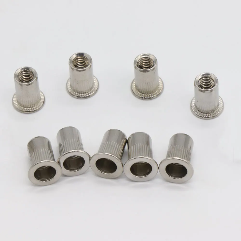 50pcs M3 M4 M5 M6 M8 M10 304 Stainless Steel Carbon Steel Aluminum Flat Countersunk Head Rivet Nut Insert Rivnut Nutsert