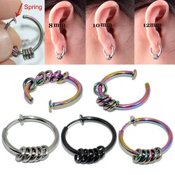 1PC Surgical Steel Fake Spring Hoops 5 Rings Earrings Nose Ring Lip Ring Ear Cartilage Helix Ear Fahion Body Piercing Jewelry