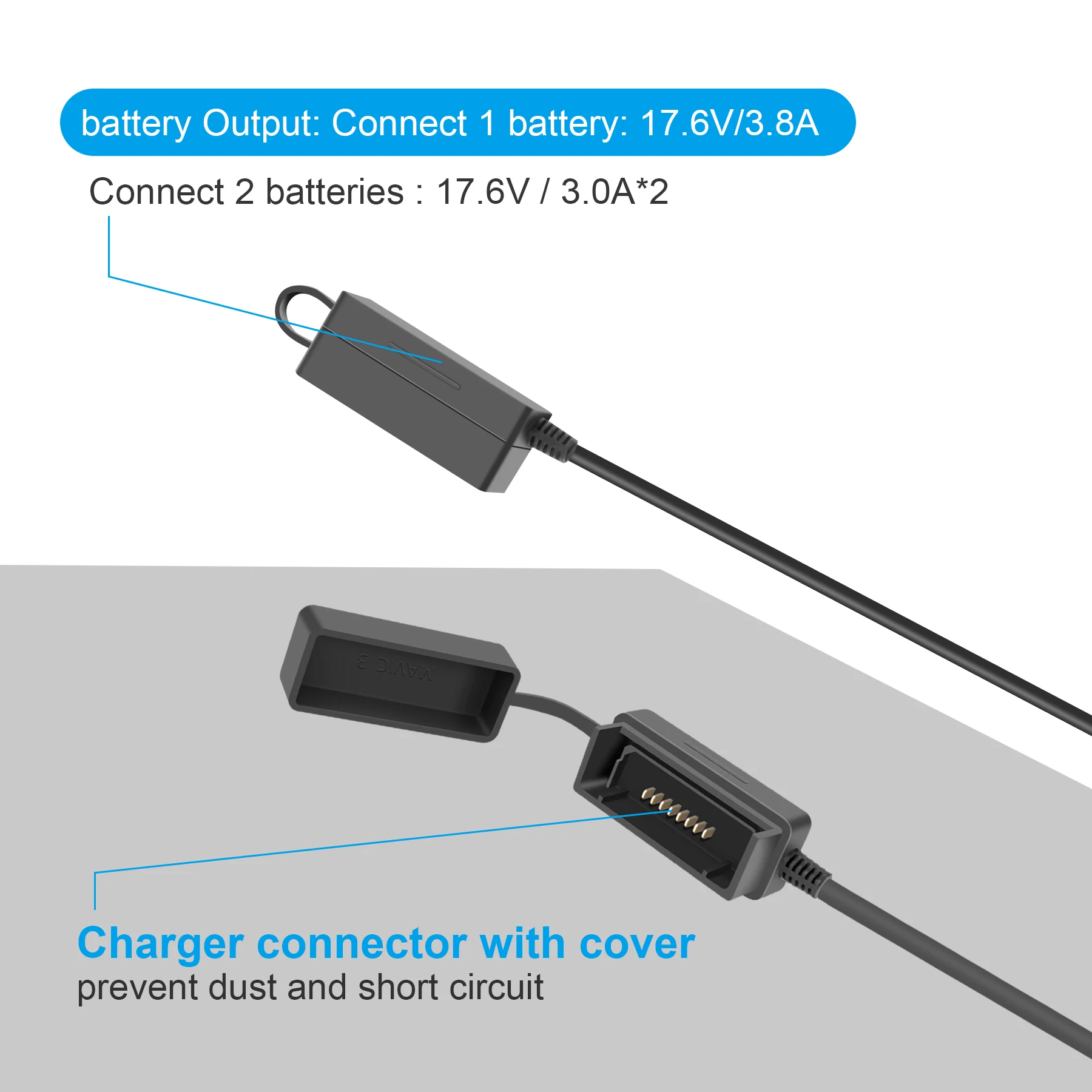 Car Charger For DJI Mavic 3 Drone Battery with 2 Battery Charging Ports Fast Charging And for DJI MAVIC 3 Cine Car Charger