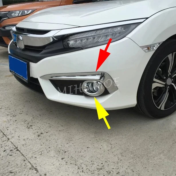 

Хромированная противотуманная светильник + накладки для бровей для Honda Civic 10, 2016, 2017, 2018