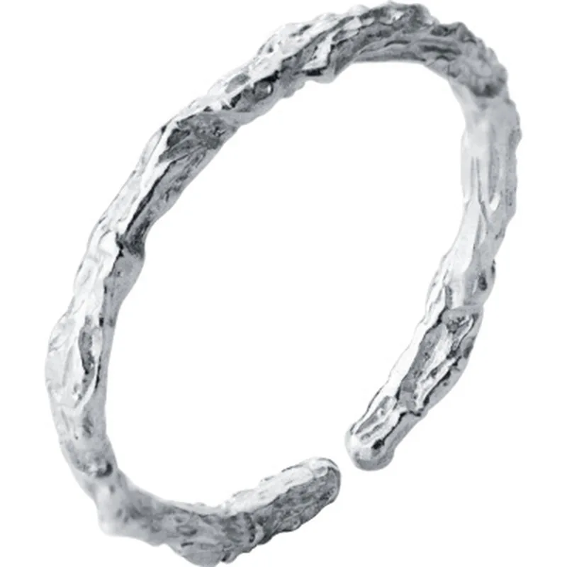 New Fashion Ladies Bestie S925 Silver Plated Sweet Wrappers Ring Simple Trunk Open Forefinger Ring Tin Foil Jewelry