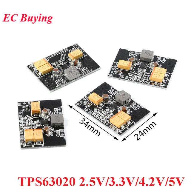 2 sztuk/1 szt. TPS63020 automatyczny Buck-boost Step up Down moduł zasilania 2.5V 3.3V 4.2V 5V bateria litowa konwerter niskiego tętnienia napięcia