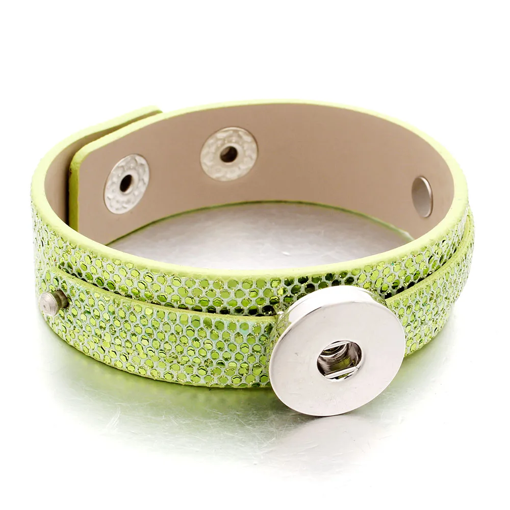 Snap Jewelry Metal Snap Button Bracelet (fit 18mm 20mm Snap) PU Leather Bracelet Watches Women