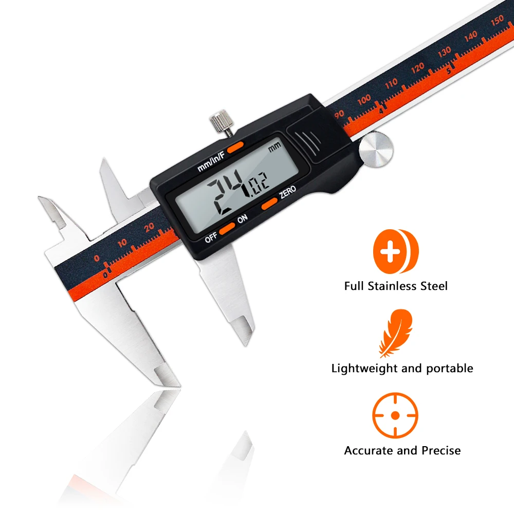 Caliper Digital Stainless Steel Calipers Fraction/ mm / Inch 150mm Electronic Vernier Caliper Metal Micrometer Measuring Tools