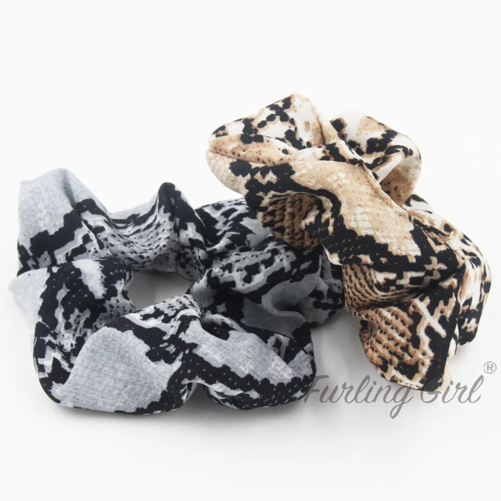 Furling Girl 1PC Leopard Zebra Printing Fabric Elastic Hair Bands Hair Scrunchies Animal Design Ponytail Holder Hair ties Gum