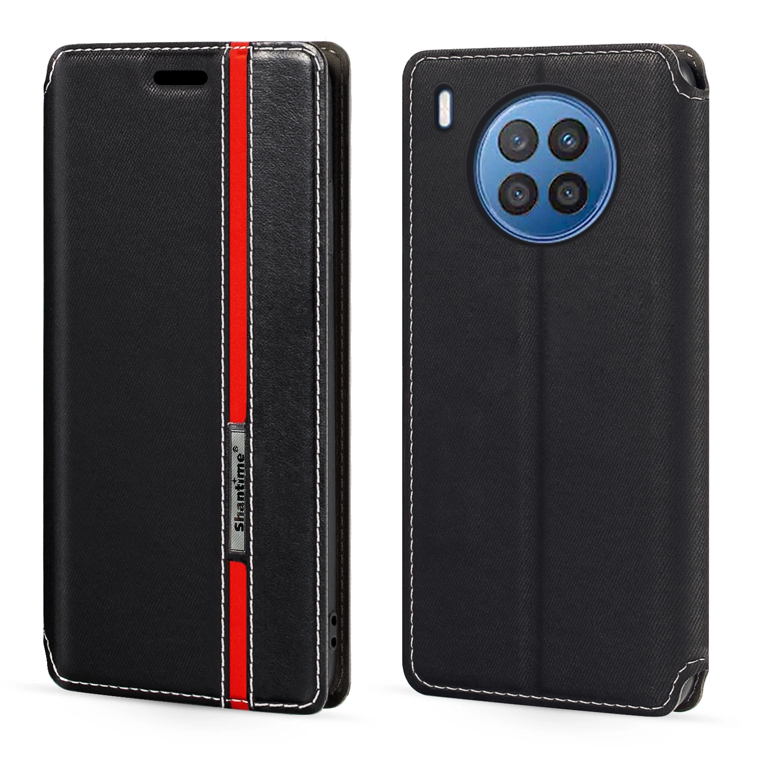 

Модный разноцветный кожаный чехол-книжка с магнитной застежкой и держателем для карт для Huawei Honor 50 Lite