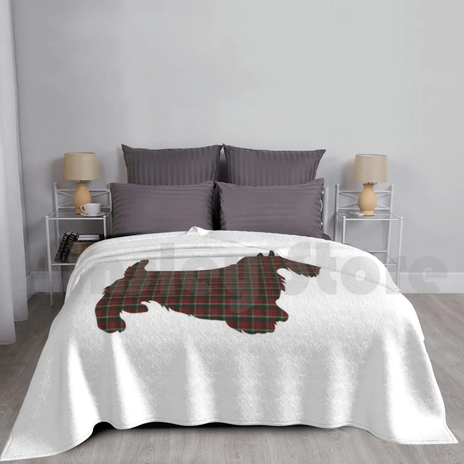 

Prince Of Wales Modern Scottish Clan Tartan Scottie Dog Blanket Fashion Custom Prince Of Wales Tartan Prince Of