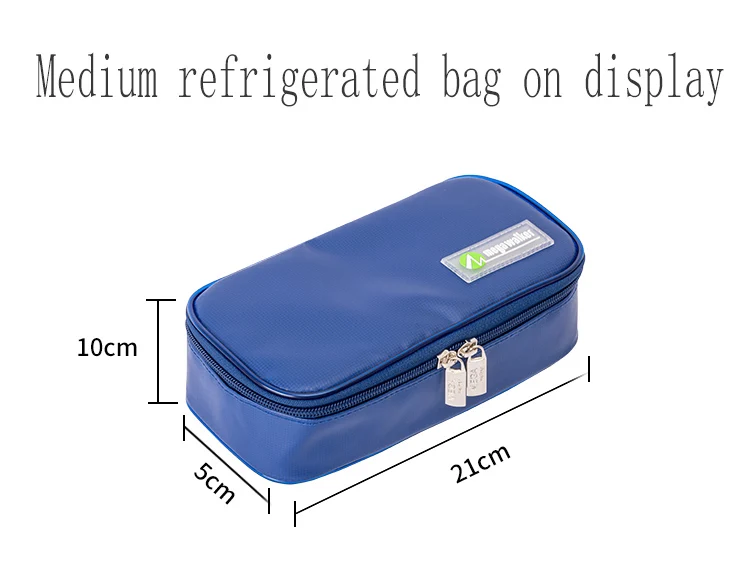 MEGA Kühltasche Tragbare Insulin-Kühltasche Diabetiker Insulin-Reiseetui Größe: 20*9*5 Neuestes Modell PU-Stoff Aluminiumfolie Kühltasche – Detail 6